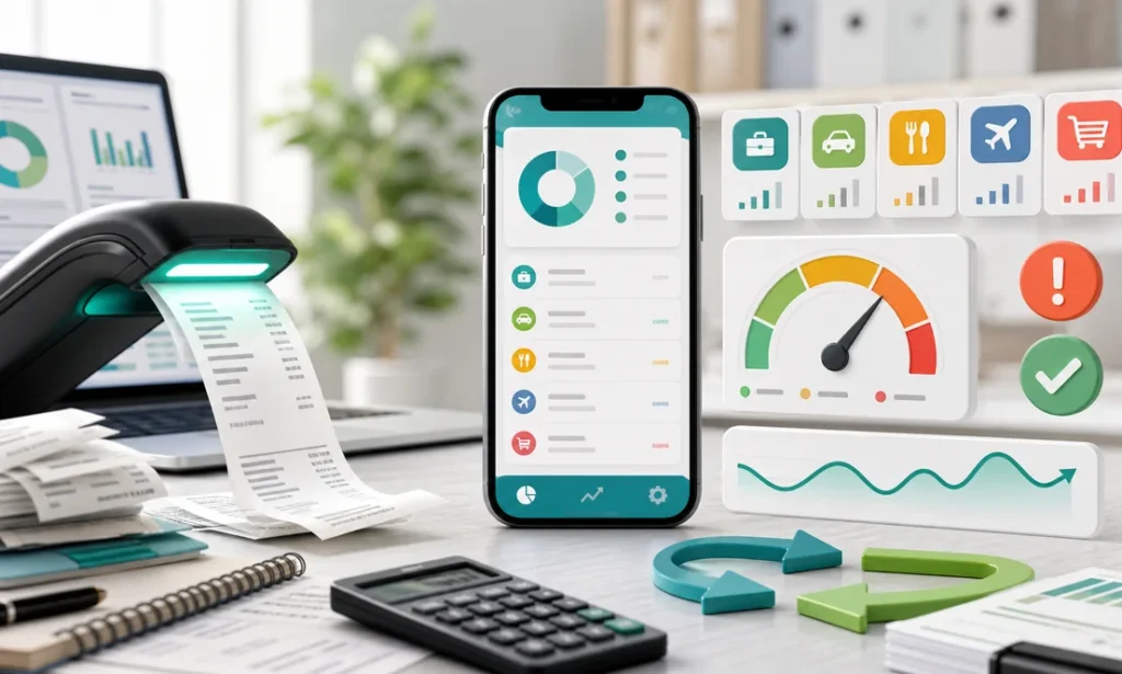 App de control de gastos con recibos categorias presupuesto alertas y dashboard
