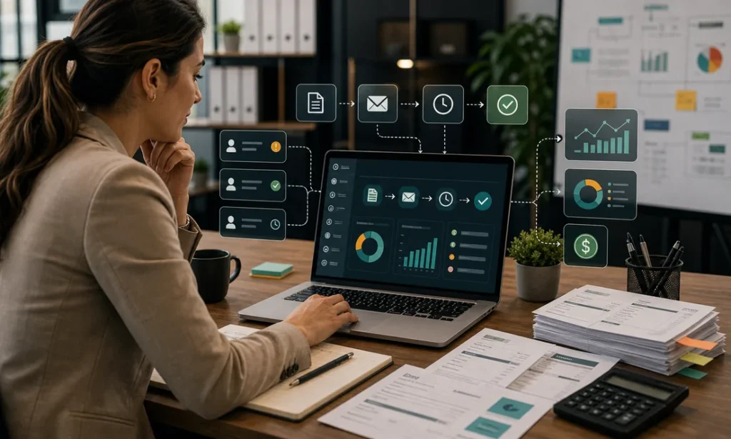 Automatizacion de cobranza con facturas y seguimiento de pagos en dashboard