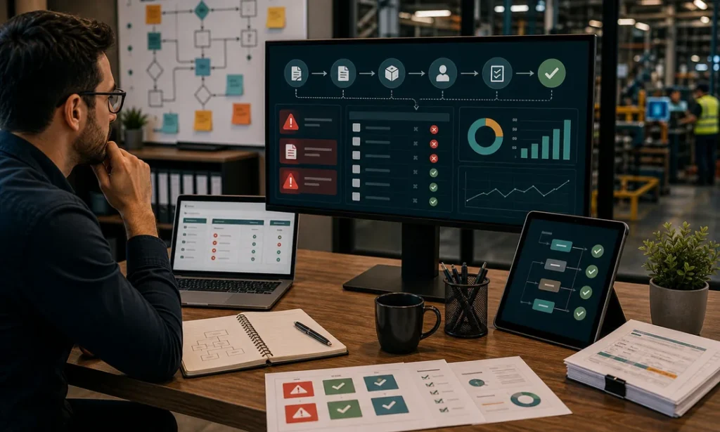 Reduccion de errores operativos con software empresarial y validaciones