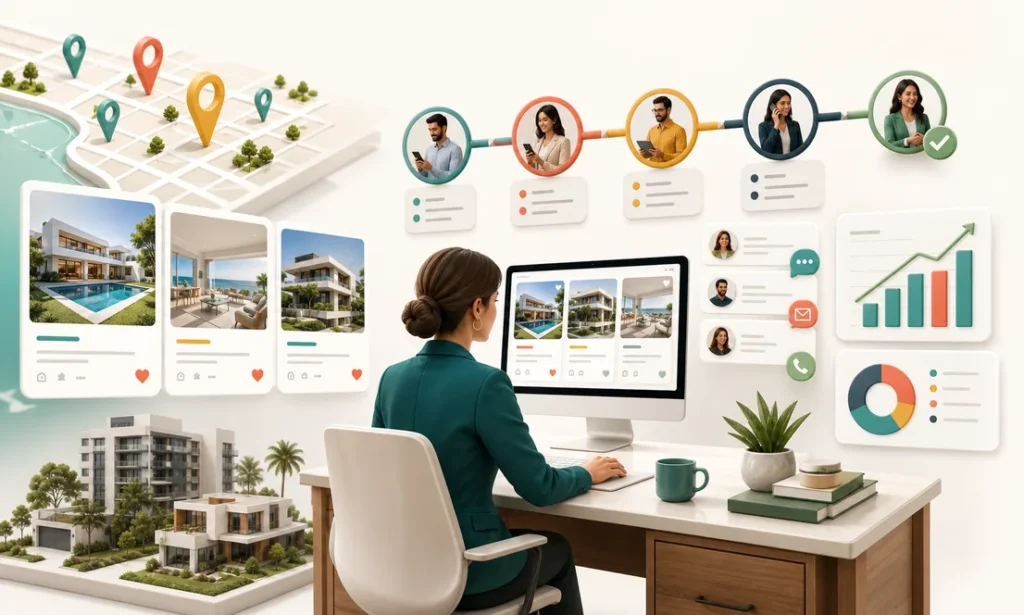 Generacion de clientes para inmobiliaria con propiedades y prospectos