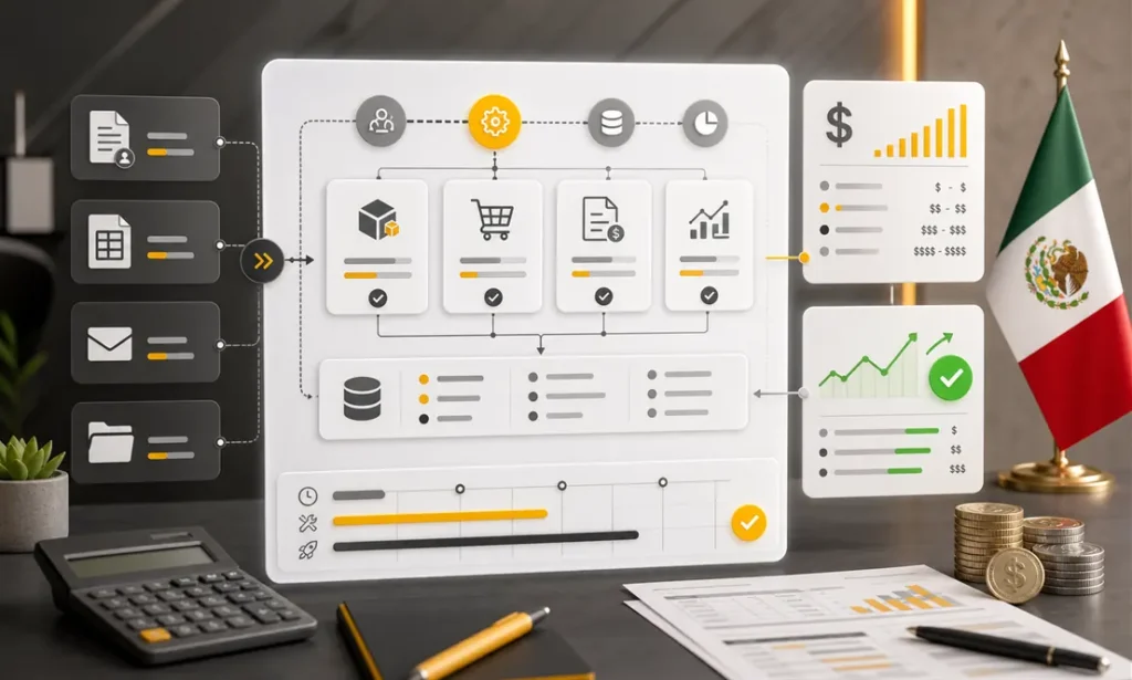 Dashboard de costos, integraciones y retorno para automatizacion de procesos en Mexico