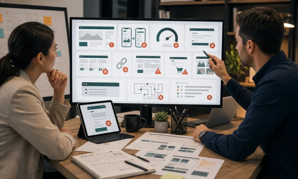 Auditoria de errores comunes en paginas web de negocios