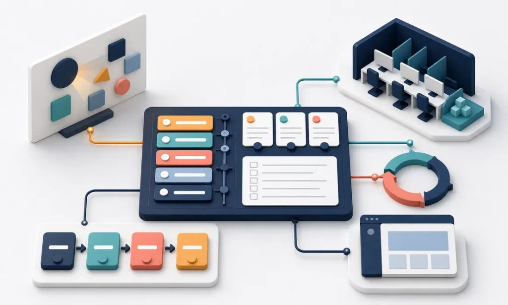 Product owner command center with roadmap, decision gates, acceptance criteria cards, feedback loop, prototype, and external delivery pod