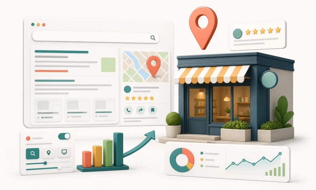 Negocio local promovido en resultados de busqueda y mapas