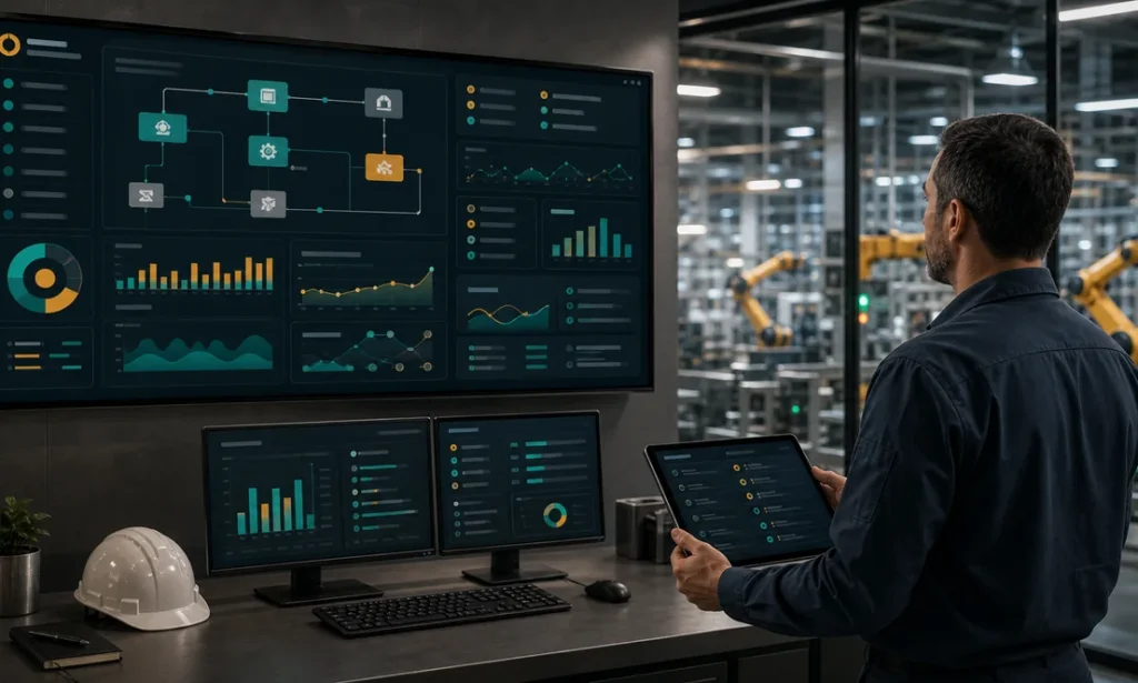 Sistema MES monitoreando produccion y piso de planta en tiempo real