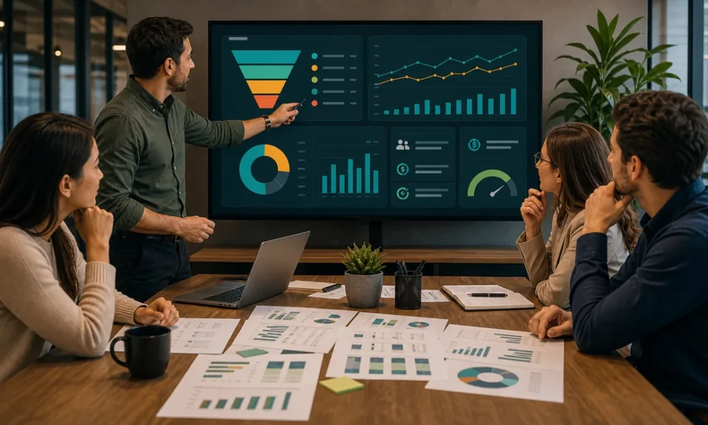 Reporte de ventas util con embudo comercial y metricas de seguimiento