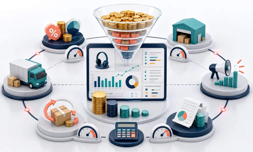 Estructura de comisiones, almacenamiento, publicidad, envios y devoluciones al vender en un marketplace en Mexico